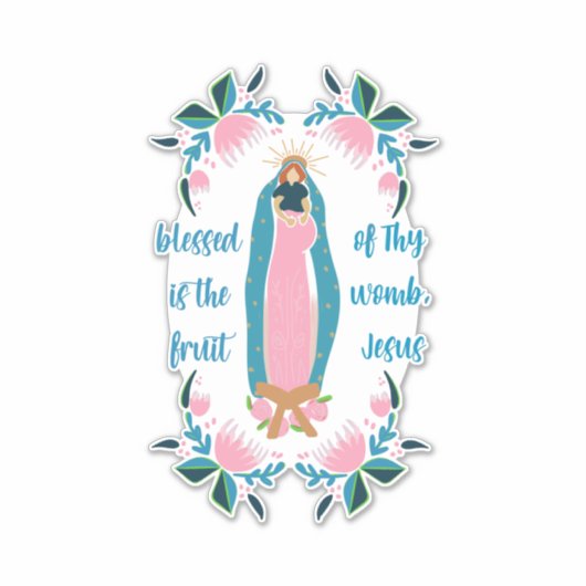 Sticker Une femme catholique salue la prière Mary (Devant)