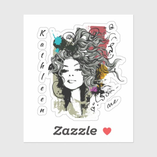 Sticker Une femme forte et dotée de moyens (Feuille)