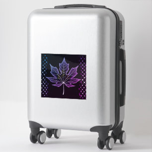 Sticker Une feuille d'arbre Design élégant bord treillis 1