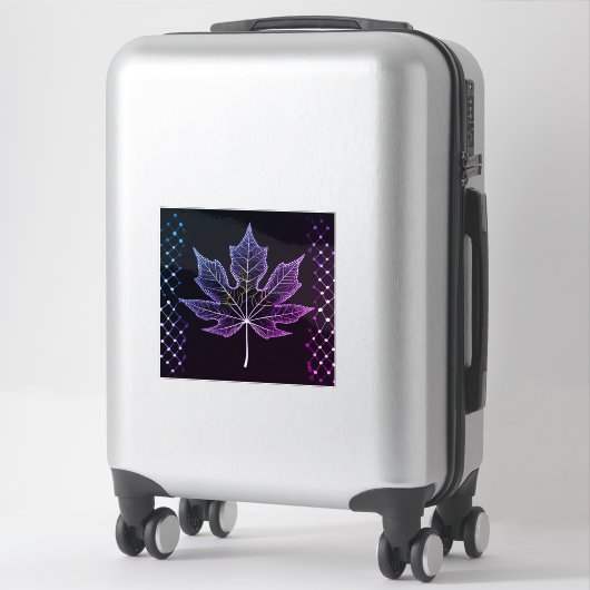 Sticker Une feuille d'arbre Design élégant bord treillis 1 (Sur valise)