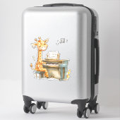 Sticker Une Jolie Giraffe Bébé Joue La Guitare (Sur valise)
