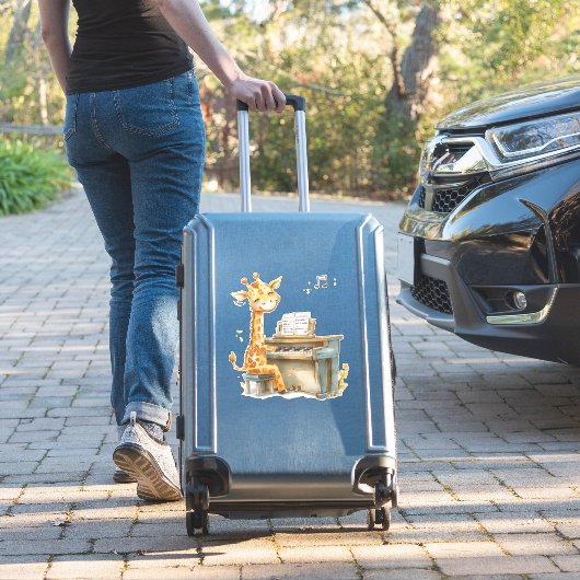 Sticker Une Jolie Giraffe Bébé Joue La Guitare (Valise Insitu)