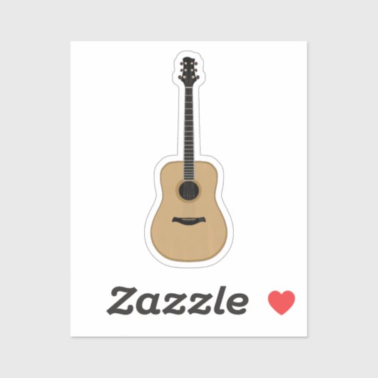 Sticker Une jolie guitare (Feuille)