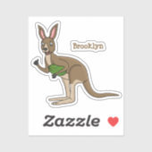 Sticker Une jolie illustration de kangourou australien (Feuille)