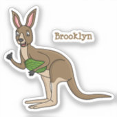 Sticker Une jolie illustration de kangourou australien (Recto)