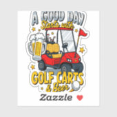 Sticker Une journée de Dieu commence avec des chariots de  (Feuille)