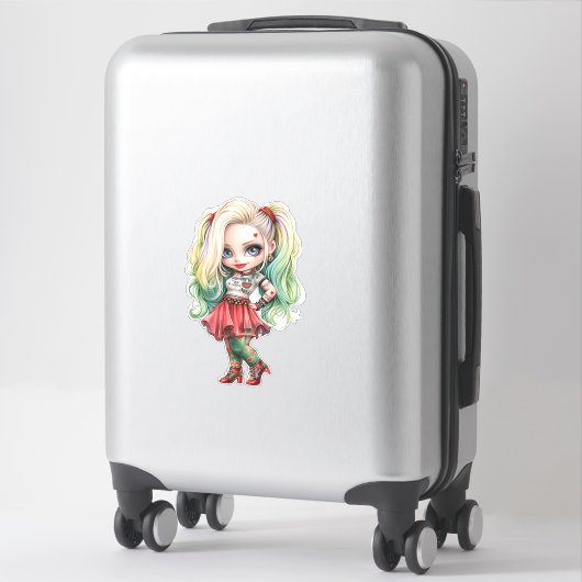 Sticker Une mignonne fille Halloween collection de design (Sur valise)