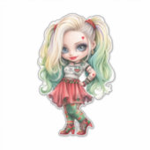 Sticker Une mignonne fille Halloween collection de design (Devant)