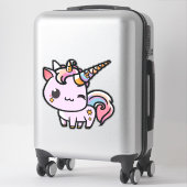 Sticker Une mignonne licorne kawaii (Sur valise)
