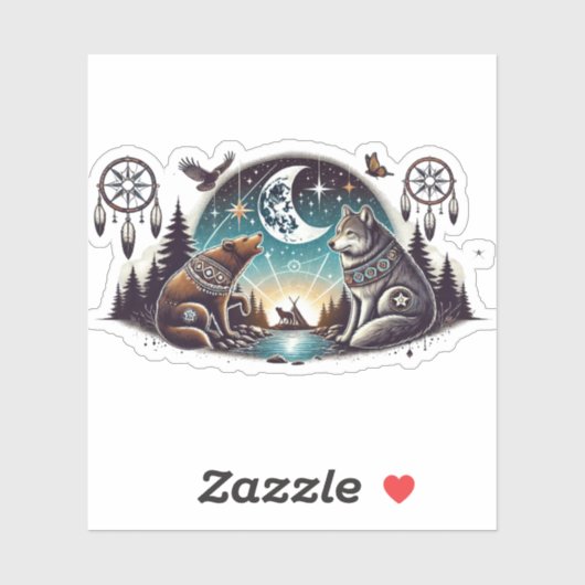 Sticker Une nuit avec des amis. (Feuille)