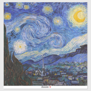 Sticker Une nuit étoilée : Saint Remy par Vincent Van Gogh