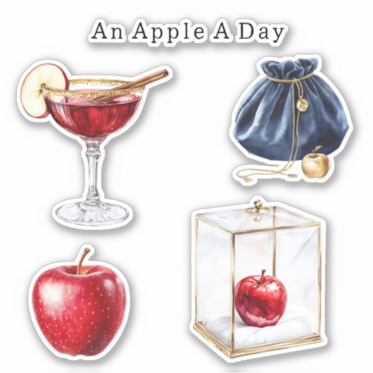 Sticker Une pomme par jour   (Devant)