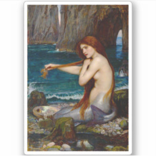 Sticker Une sirène, v. 1900 par John Waterhouse