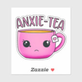 Sticker Une tasse d'ANXIE-TEA Kawaii Tea Pun (Feuille)