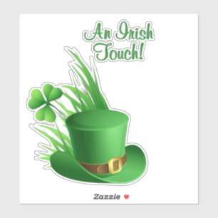 Sticker Une touche irlandaise Chapeau de lutin au trèfle d