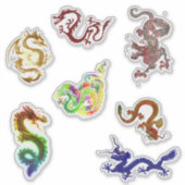 Sticker Une variété de sept dragons (Devant)