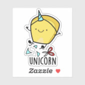 Sticker Uni-corn Funny Corn Pun (Feuille)