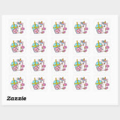 Sticker Unicorn Aimant Thé de bulle (Feuille)