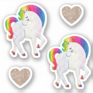 Sticker Unicorn Arc-en-ciel Fancy Girl mignonne