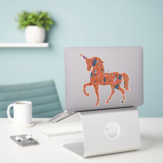 Sticker Unicorn Art (Ordinateur portable sur le bureau)