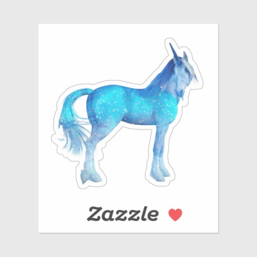 Sticker Unicorn Blues (Feuille)