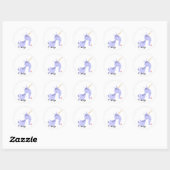 Sticker Unicorn Carton Curte Inhabituel (Feuille)