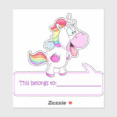 Sticker Unicorn Cela Appartient À - Retour À L'École (Feuille)