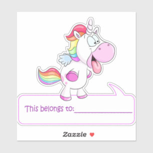 Sticker Unicorn Cela Appartient À - Retour À L'École