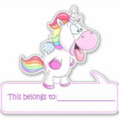 Sticker Unicorn Cela Appartient À - Retour À L'École (Devant)