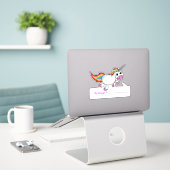 Sticker Unicorn Cela Appartient À - Retour À L'École (Ordinateur portable sur le bureau)