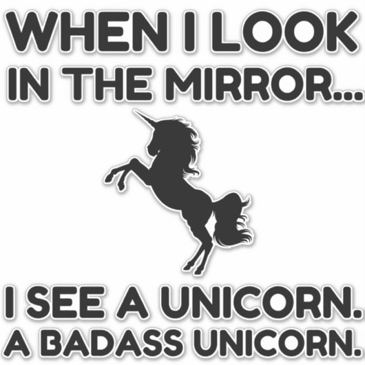 STICKER UNICORN DE BADASS (Devant)