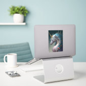 Sticker Unicorn Dragon Imaginaire Art (Ordinateur portable sur le bureau)