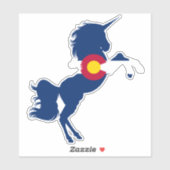 Sticker Unicorn Drapeau du Colorado (Feuille)