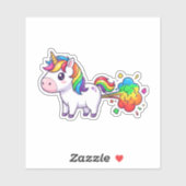 Sticker Unicorn Fart (Feuille)