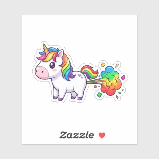 Sticker Unicorn Fart (Feuille)