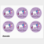 Sticker Unicorn Flair s'en fiche (Feuille)