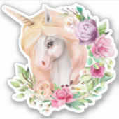 Sticker Unicorn Floral (Devant)