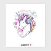 Sticker Unicorn Gamer Girl (1) (Feuille)