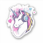 Sticker Unicorn Gamer Girl (1) (Devant)