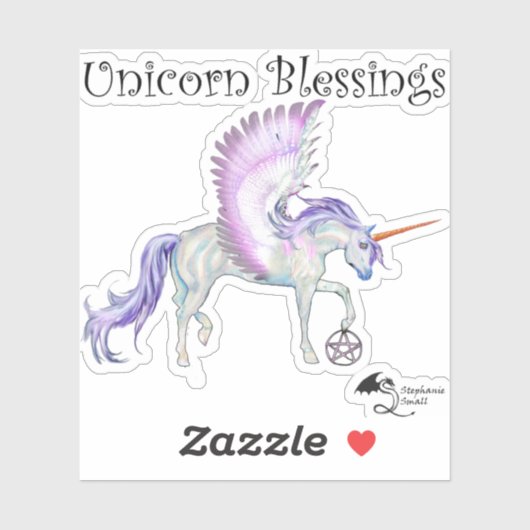 Sticker Unicorn Horse Pony Equine Bénédiction Pegasus aile (Feuille)