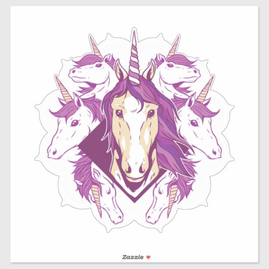Sticker Unicorn Mandala (Feuille)