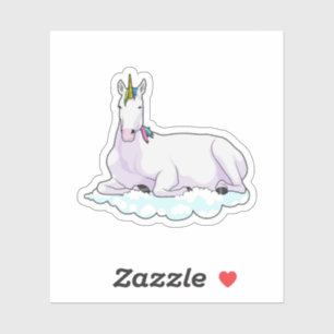 Sticker Unicorn on cloud