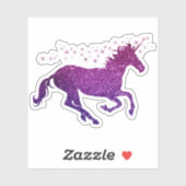 Sticker Unicorn rose et violet (Feuille)
