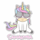 Sticker Unicorn Skateboard Raiinbow (Devant)