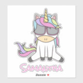 Sticker Unicorn Skateboard Raiinbow (Feuille)