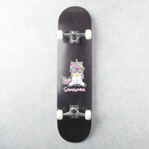 Sticker Unicorn Skateboard Raiinbow