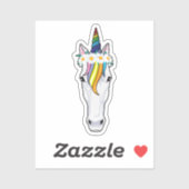 Sticker Unicorn with Flowers (Feuille)