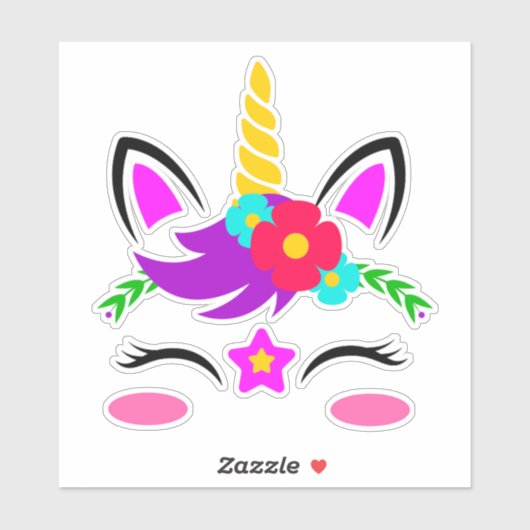 Sticker Unicorne (Feuille)