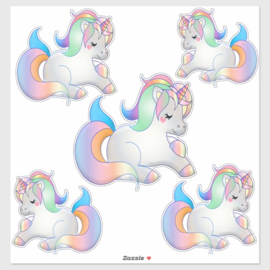 Sticker Unicorne (Feuille)