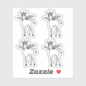 Sticker Unicorne à ailes magiques (Feuille)